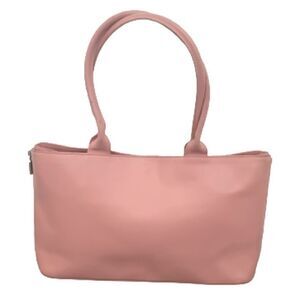 Furla Blush Side Zipper Expanding Leather Tote Satchel Bag Handbag Pink Leather